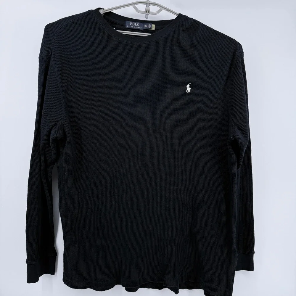Polo Ralph Lauren Waffle Knit Thermal Long Sleeve Shirt Mens 2XLT Navy Blue